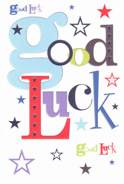 This radiant good luck card, designed with an artist's eye, captures the uplifting spirit found across Osidge's familiar streets. The prominent 'g' in pastel blue meets expressive reds and deep violets, weaving a narrative of support with every deliberate font and curve. Scattered over a clean white background, stars in inky navy, soft sky blue, and petal-light lavender shimmer as if illuminating the hopes carried by neighbours cheering on from Hampden Way or nearby markets. The card's surface has a smooth, pleasing finish, reminiscent of the fresh cardstocks carefully selected at Florist Osidge-inviting a gentle thumb to trace the encouraging script. Every colour and shape works in harmony, echoing the anticipation and communal pride found during milestone moments, such as graduations or first performances at local schools. To give this card is to hand over more than just words; it's to share the embrace of Osidge's welcoming energy, where joy and encouragement are always within reach. Suitable for wishing well in all of life's adventures, this card stands as a tangible symbol of hope, crafted with the understanding and care of those who know the heart of Osidge best.